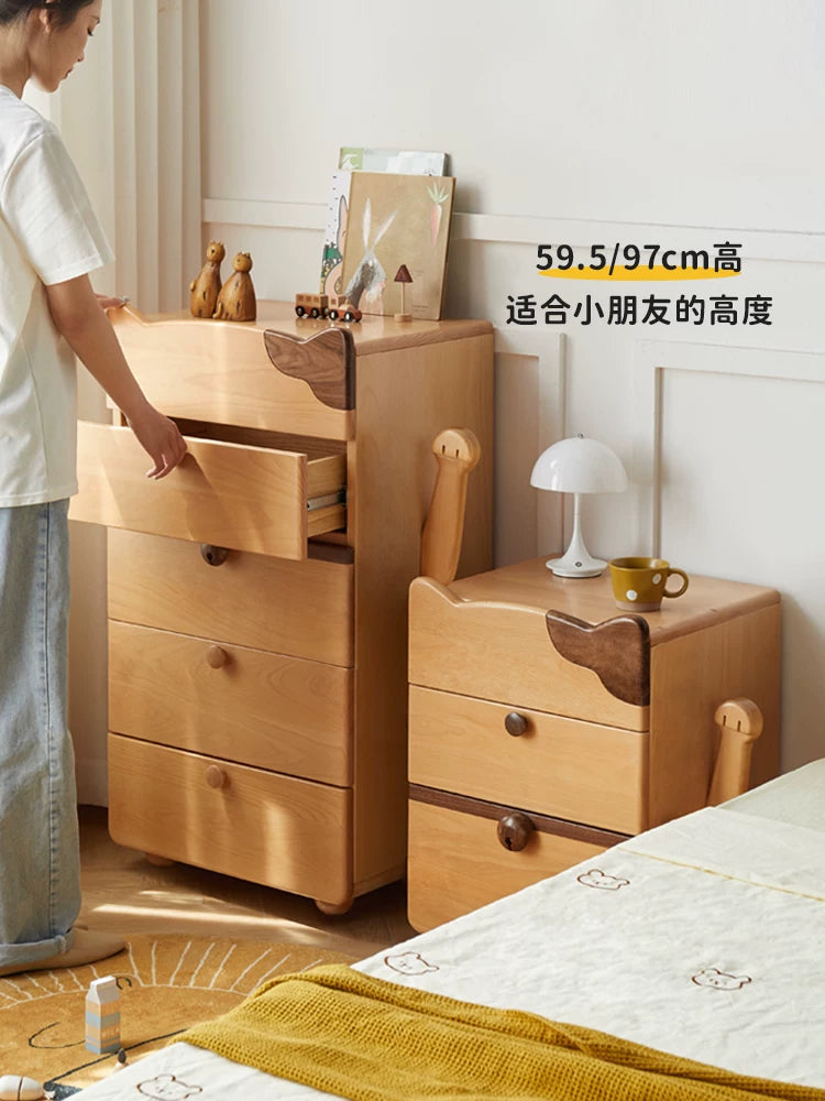 儿童斗柜实木卧室柜子储物柜床头柜抽屉式玩具收纳柜